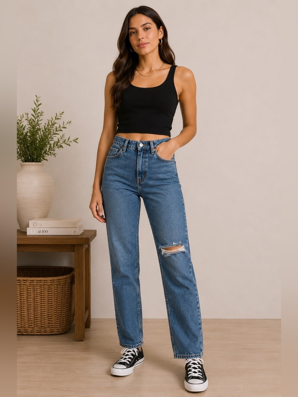 We The Free Blue Straight Leg Jeans Size 28 High Waisted Denim Casual Streetwear